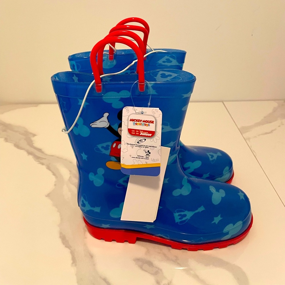 Disney Mickey Mouse Blue Boots with Red Handles